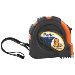 Рулетка Park с фиксатором, прорезиненный корпус, 3мx16мм TM27-3016