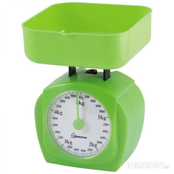 Весы кухонные механические HOMESTAR HS-3005М, 5 кг, цвет зеленый