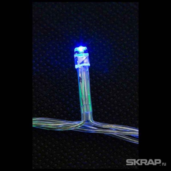 Электрогирлянда LED160-10-MC (160 светодиодных ламп, длина 10м, прозрачный, 8режимов, многоцвет)