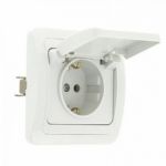 Розетка 1-гн с/п з/к 16А белая с крышкой IP44 МАРС (SQ1804-0011)