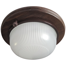 Светильник GX53 LED НБО-03-60-021 УХЛ4 круг наклад. IP65 дерево орех 1*GX53 матовый 220х84 Ecola