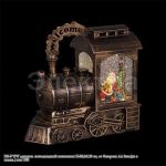 228-F WW декорат. светодиод. светильник Паровоз Н-23,5хL23 см,от батареек АА 3шт.(не в комп) или USB