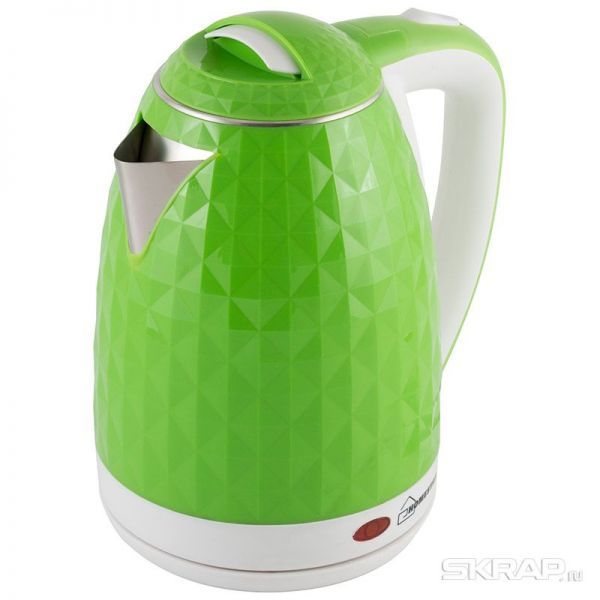 Чайник Homestar HS-1015 (1,8 л) зелено-белый, двойной корпус