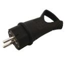 Вилка прямая с ушком каучук 2P+E 16А 250В IP44 VKL electric (1/20/200) SQ0612-0032