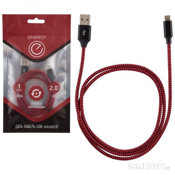 Кабель Energy ET-03 USB/MicroUSB, цвет - красный