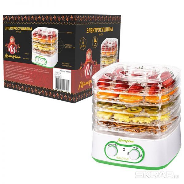 Электросушилка МАТРЁНА МА-018 для продуктов (5 поддонов 23,5*21,5 см, 245Вт)