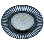 Светильник MR16 DL3182 GU5.3 встр. литой черный/алюм рифленые реснички 23x78 (кd74) Ecola