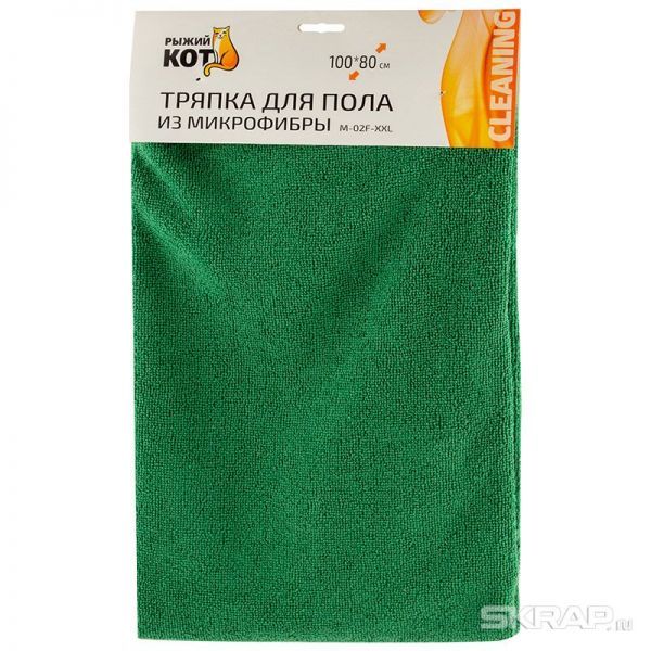 Тряпка для пола из микрофибры M-02F-XXL, цвет: зеленый, размер: 80х100см