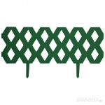 Забор "Ромб" декоративный, гибкий L=1,2м, H=22см (2шт по 60см и 4 ножки) темно-зеленый