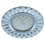 Светильник MR16 DL3183 GU5.3 встр. литой матовый хром/алюм полоски по кругу 23x78 (кd74) Ecola