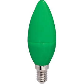 Лампа сд C37 6,0W 220V E14 ЗЕЛЕНАЯ матовая свеча 103х37 Ecola candle color