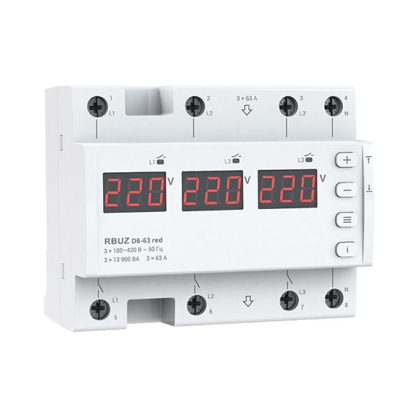 Реле напряжения RBUZ D6-63 red