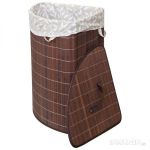 Корзина для белья BLB-07-D, бамбук, цвет: тёмный, размер: 35*35*50см