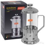 Чайник/кофейник (кофе-пресс) Caffe, B535-600ML, стеклянный, 600 мл, в корп из нерж стали