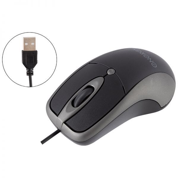 Мышь проводная оптическая Energy EK-002 , Soft Touch, цвет - чёрно/серый