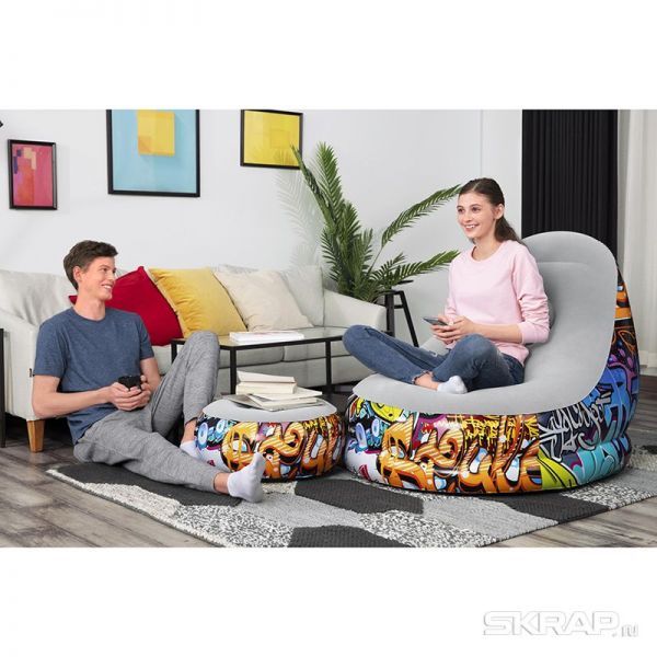 Надувное кресло Graffiti Comfort Cruiser 121*100*86 см Bestway 75076
