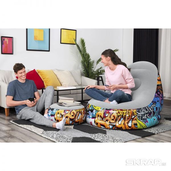 Надувное кресло Graffiti Comfort Cruiser 121*100*86 см Bestway 75076