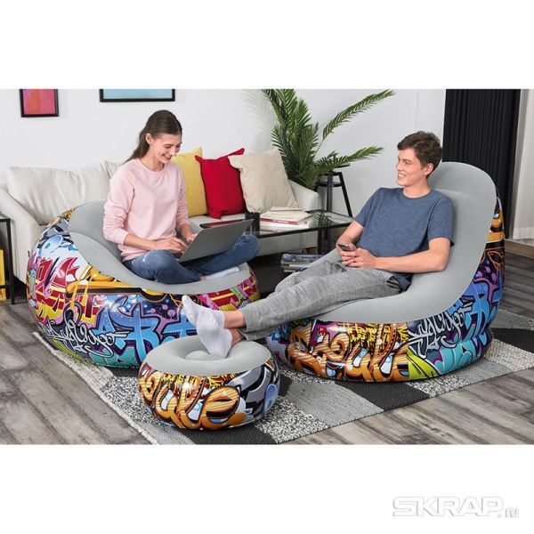 Надувное кресло Graffiti Comfort Cruiser 121*100*86 см Bestway 75076