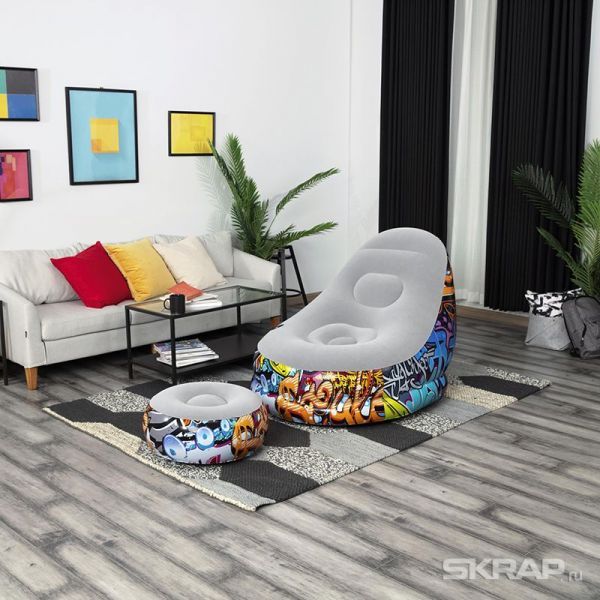 Надувное кресло Graffiti Comfort Cruiser 121*100*86 см Bestway 75076