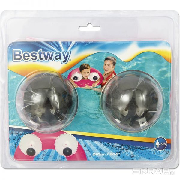 Круг для плавания Глазастики, 61см, Bestway 36114