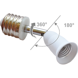 Переходник с цоколя E27 на E27 на шарнире 360°/180° 45мм без выкл. белый Ecola base