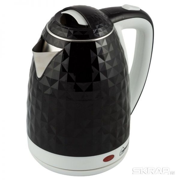 Чайник Homestar HS-1015 (1,8 л) черно-белый, двойной корпус