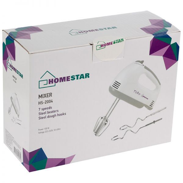 Миксер HOMESTAR HS-2004, 7 скоростей, 100Вт