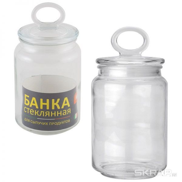 Стеклянная банка для сыпучих продуктов с крышкой COPPETTA, объем: 0,9 л
