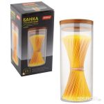 Стеклянная банка для сыпучих продуктов с крышкой BAMBU, объем: 1,5 л