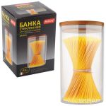 Стеклянная банка для сыпучих продуктов с крышкой BAMBU, объем: 0,6 л