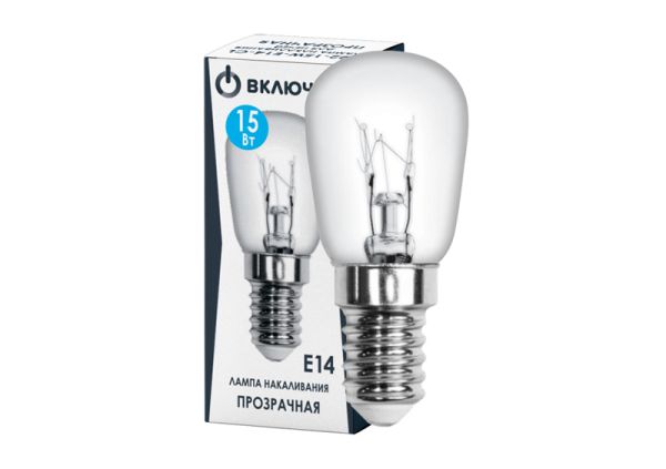 Лампа накаливания РН 230-15-E14 CL Включай (1/50/1000) (SQ0332-0140)