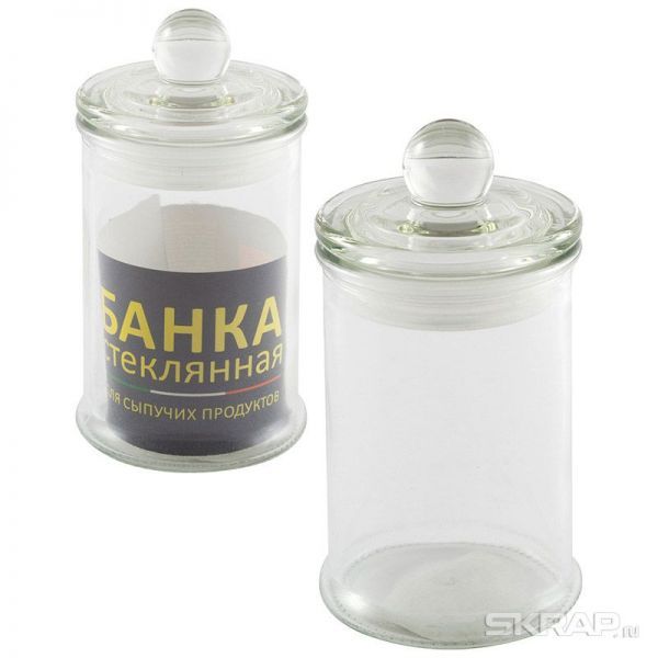 Стеклянная банка для сыпучих продуктов с крышкой BANCA, объем: 0.15 л
