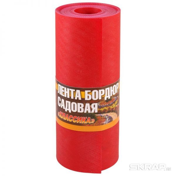 Лента бордюрная садовая "Классика" H=30см L=9м красные оттенки, текстурированный