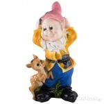 Фигурка садовая "Гном с олененком" H-50см