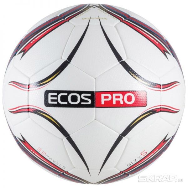 Мяч футбольный ECOS Pro Hybrid Embossed. Размер №5 Красный