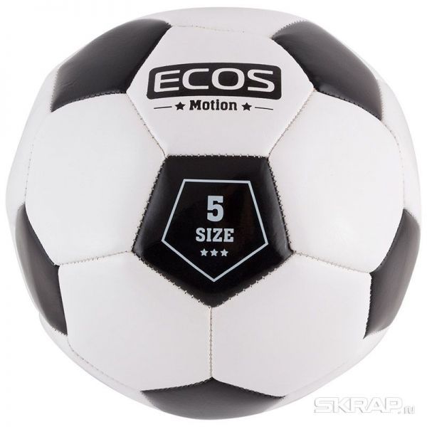 Мяч футбольный ECOS MOTION BL-2001 (№5, 2 цвет., машин. строчка, ПВХ)