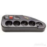 Фильтр сетевой VEKTOR Z, 4 роз. c/з, + 1 роз б/з, 1,8м (3,5кВт, 16А), черный