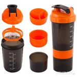 Cпортивный шейкер с пружиной ECOS Twister HBS01, 750мл, черно-оранжевый