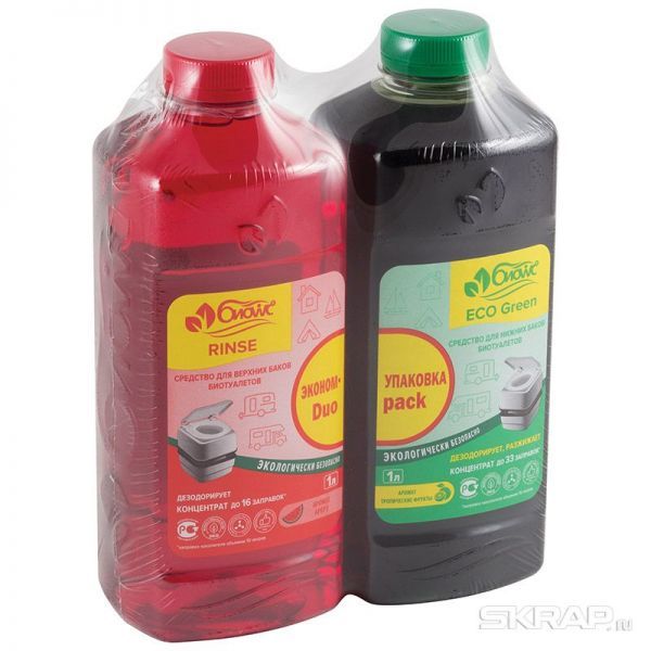 Набор средств для туалетов БИОwc RINSE, 1л.+ БИОwc ECO Green, 1л (опт)