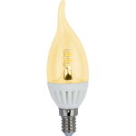Лампа сд C37 4,0W 220V E14 золотистая проз.свеча на ветру (керамика) 125х37 Ecola candle  Premium