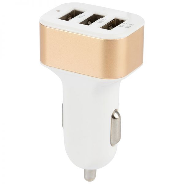 Автомобильное зарядное устройство Energy ET-21A, 3 USB, 2,1A, цвет - золотой