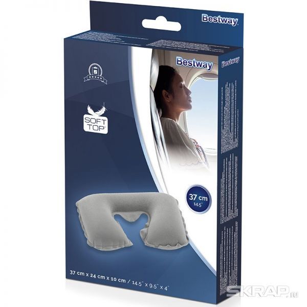 Подушка надувная под шею 37х24х10см 67006 Bestway