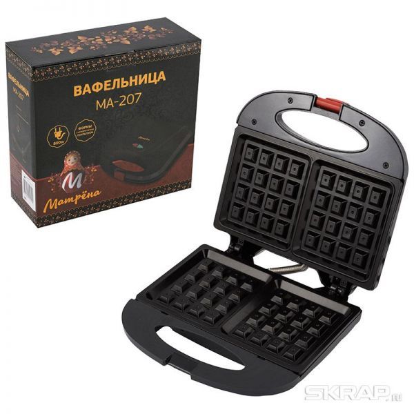 Вафельница МАТРЁНА МА-207 800Вт черная
