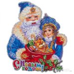 Наклейка "Дед мороз и снегурочка" S