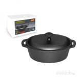Кастрюля чугунная овальная KВ28 "Утятница", объем 3,9 л, с масляным термопокрытием