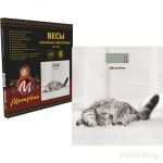 Весы напольные электронные МАТРЁНА МА-090 кот (стеклянная поверхность, 180 кг)