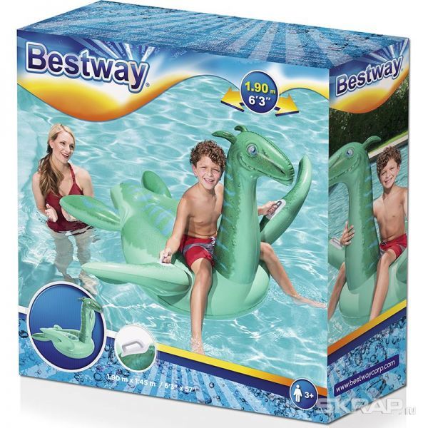 Надувной плезиозавр для катания верхом 145x190 см, Bestway 41128
