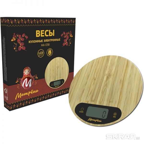 Весы кухонные электронные МАТРЁНА МА-038 бамбук