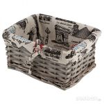 Корзина для хранения "Париж", с текстильным вкладышем, прямоугольная