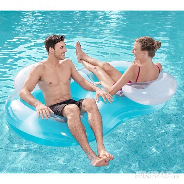 Надувной матрас (сиденье) для отдыха на воде для двоих 188*117 см, Bestway 43009